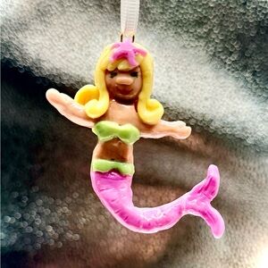 Colorful whimsical handmade Mermaid Ornament